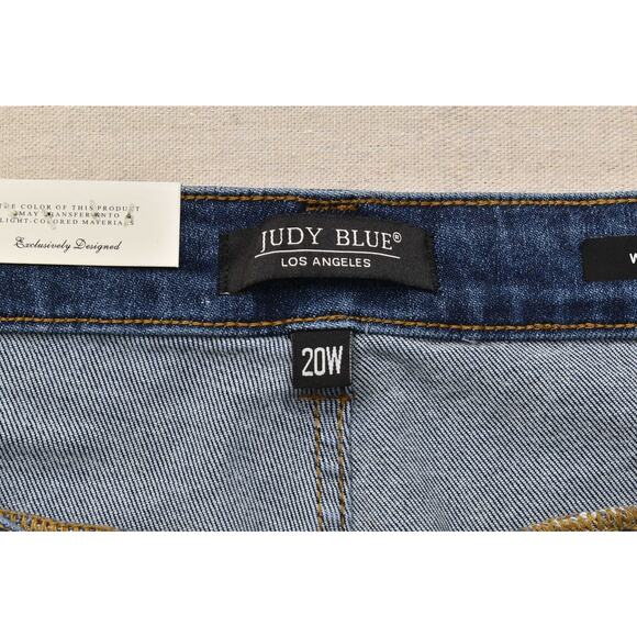NEW Judy Blue High Waist Wide Leg Denim Cargo Jeans Blue Plus Size 20W Stretch - Picture 8 of 8